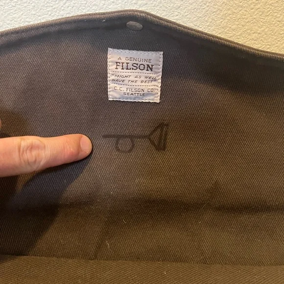 Vintage Filson Rugged Twill Padded Computer Bag Briefcase, Brown, Style 258, USA - Picture 5 of 6
